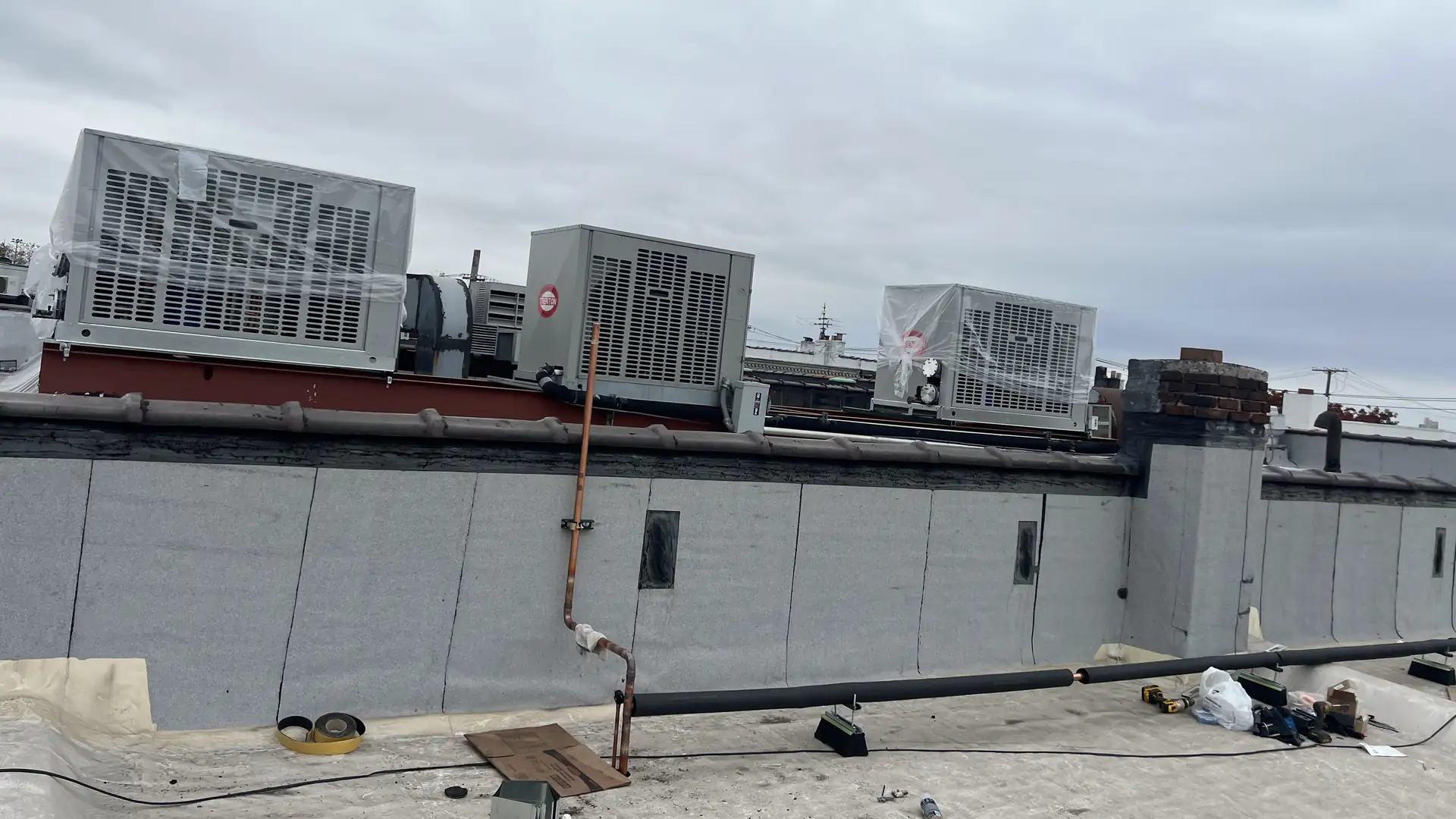 Rooftop units on a New York roof