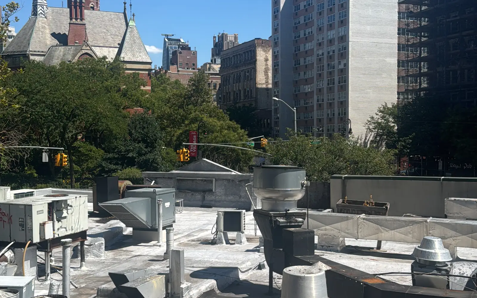 Rooftop equipment on a New York building