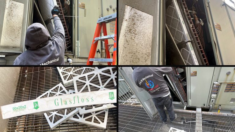 Collage of 4 photos from the job: The filters nobody can see